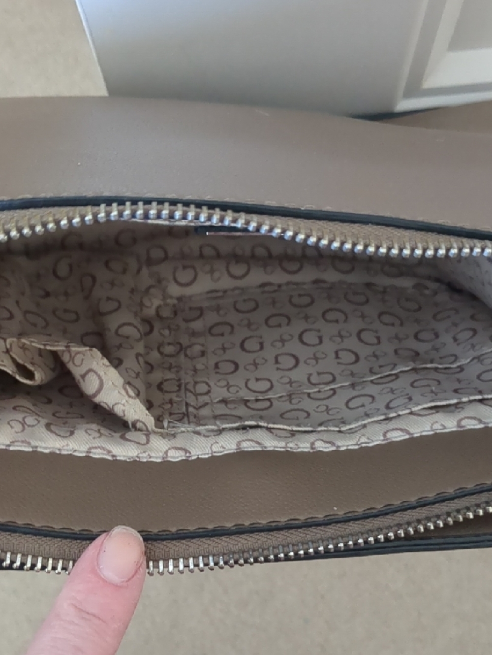 Guess Brown Leather-Look Crossbody Bag - Picture 12 of 12